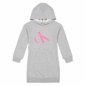Calvin Klein CK Youth Hoodie Dress Girl S 7-8 Gray pink NWT